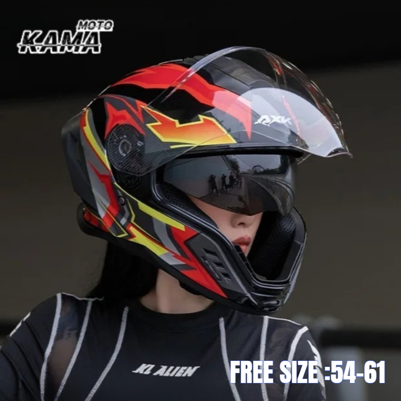Full Face Motorcycle Helmet With Bluetooth - Pełny kask motocyklowy z dużym spojrzynem,
