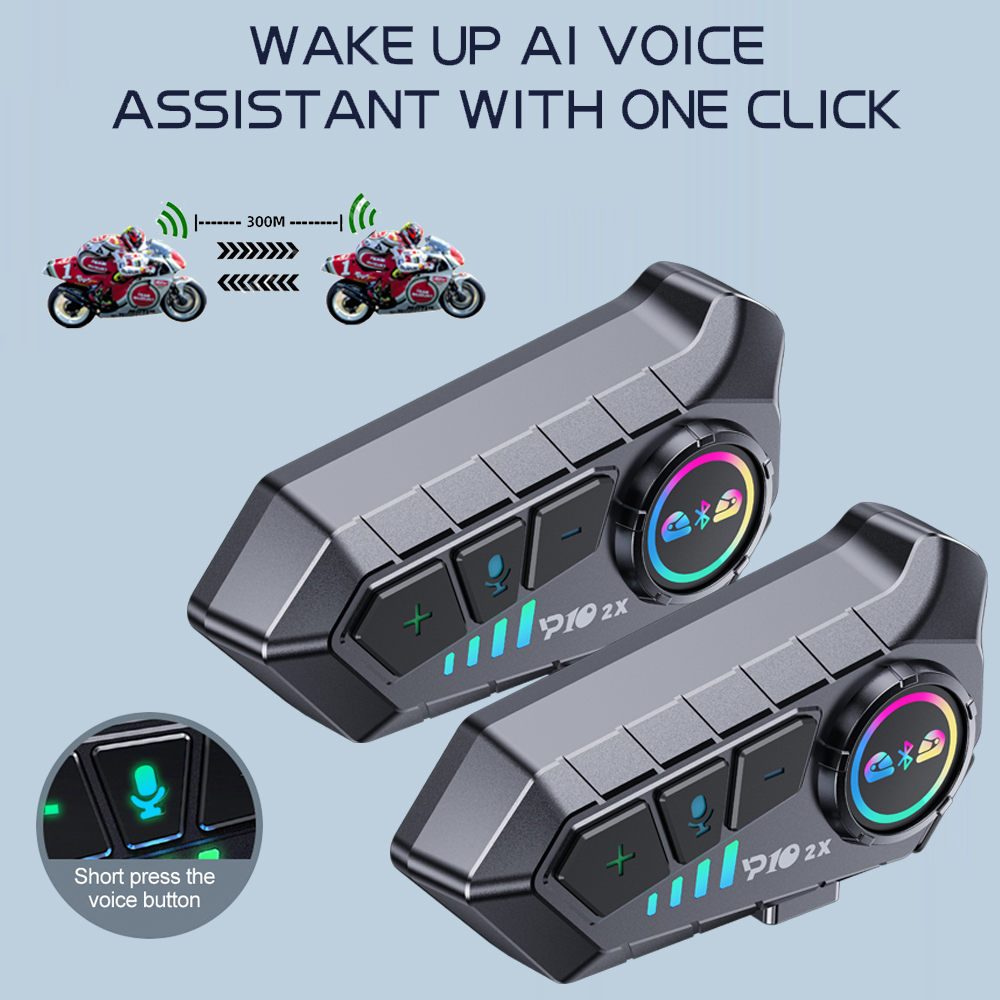 Universal Motorcycle Helmet Intercom Headset - Y10 2x Motocyklowy Interkom Bluetooth Zestaw