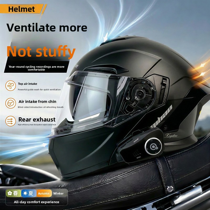 Kuqibao 3C Certyfikowany Kask  – Full Face Motorcycle Helmet With Bluetooth recenzja i cena