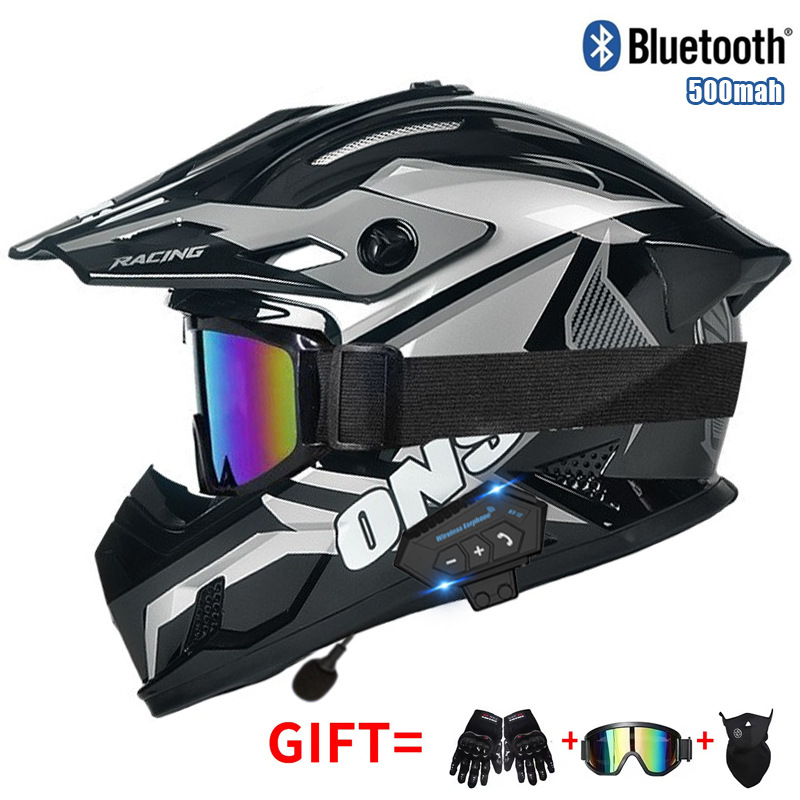 Kask motocyklowy terenowy z go – Full Face Motorcycle Helmet With Bluetooth recenzja i cena