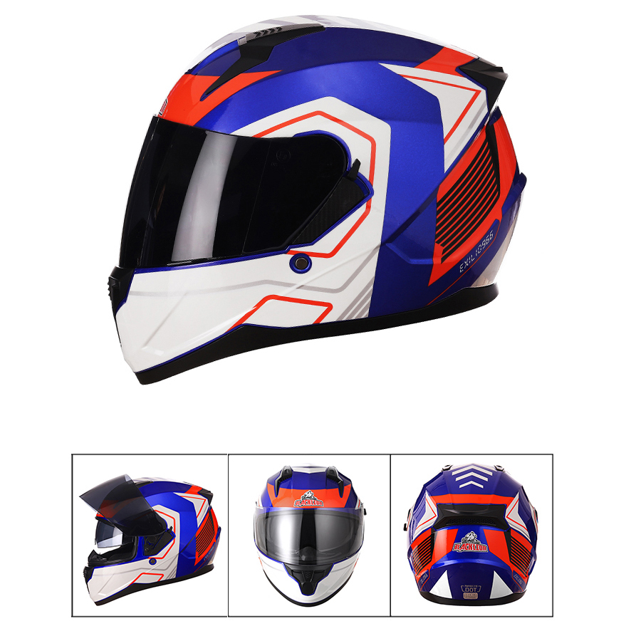 Kask motocyklowy Full Face Dou – Full Face Motorcycle Helmet With Bluetooth recenzja i cena