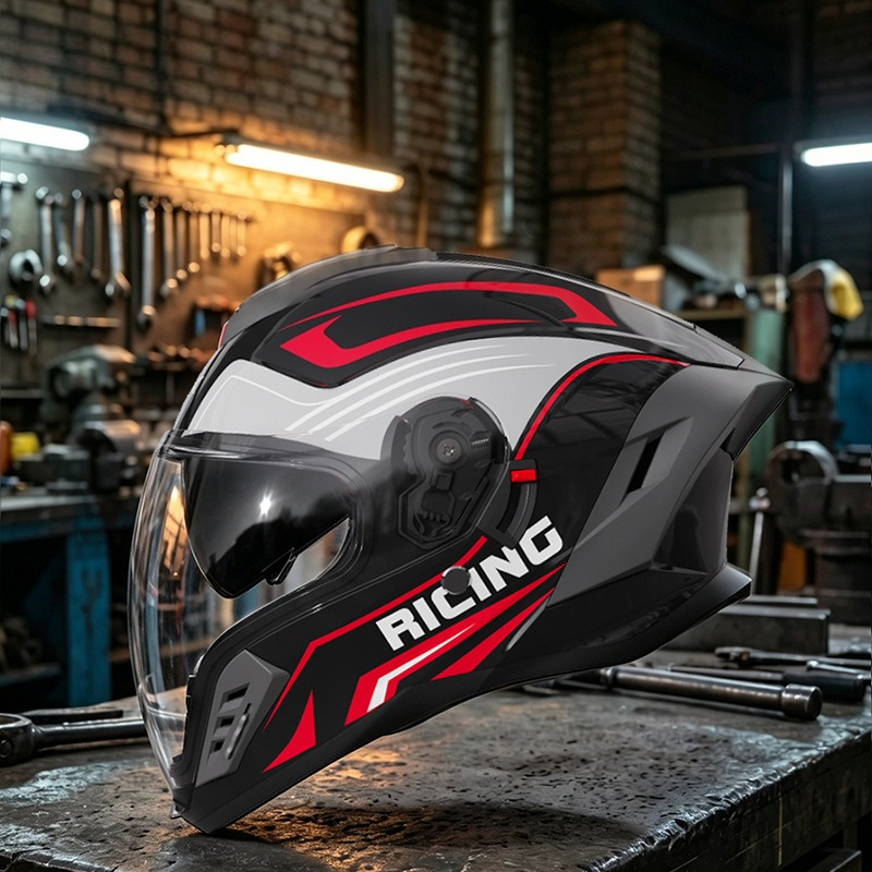 Kask motocyklowy całoroczny z  – Full Face Motorcycle Helmet With Bluetooth recenzja i cena