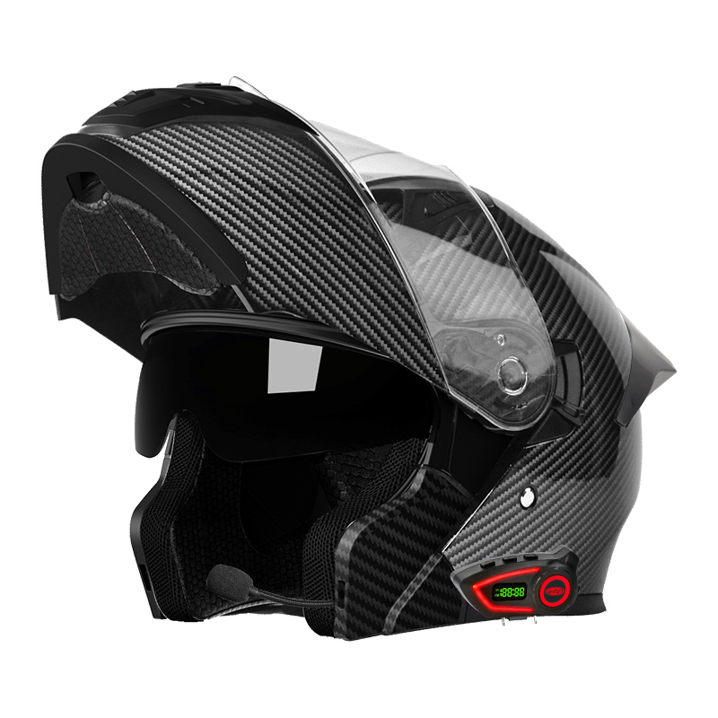 Kaski motocyklowe z materiału  – Full Face Motorcycle Helmet With Bluetooth recenzja i cena